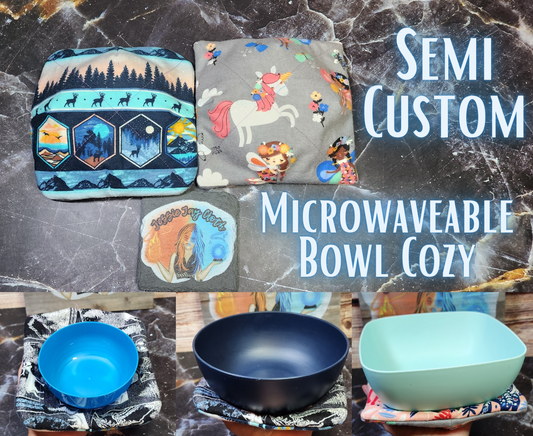 Semi-Custom Microwavable Bowl Cozy | 2 Corner options | Size Small