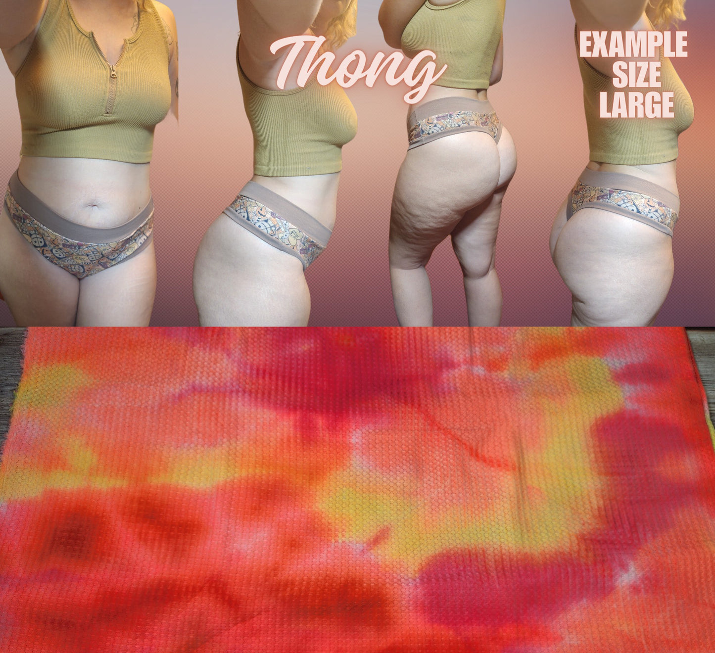 Lips, Tie Dye x6 Prints | Thondlewear, Thongs for every body | Elastic/Knit Bands