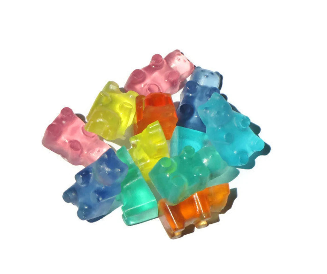 Mini Gummie Bear Soap  | Single Use Soaps | Travel Soap | Soaps for Camping | Cloth Wipe Bits