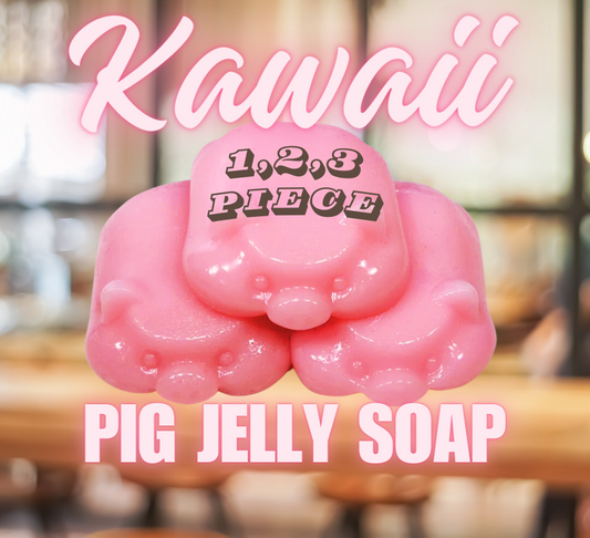 Kawaii Pig Jelly Soap | 1, 2, or 3 pieces | Choose your Scent & Color