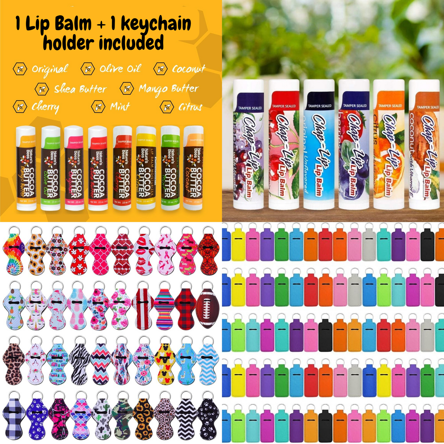 Lip Balm Duo: Your Choice Scent + Surprise Keychain Holder | ADD ON