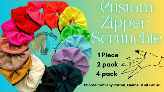 Custom Zipper Pocket Scrunchie | Choose from 1/2/4 | Stash Srunchie