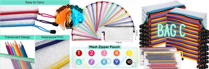Translucent Mesh Lined Bag | Wet bag | Choose your color | 9.5 inch x 4.5 inch | Add on
