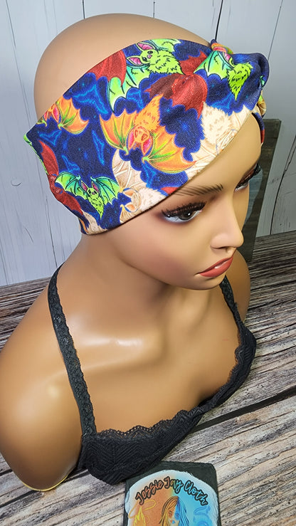 Horror Cotton Lycra Twist Knot Head Band | Custom Turban Head Band | 4 Sizes