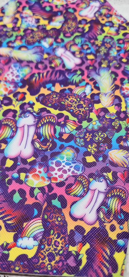 CUSTOM | Lisa Frank Inspired Peens, Small Scale, Coffin Wristlet Clutch | Vinyl & Cotton Pouch | Optional Add on's | Bag, Wallet, Purse