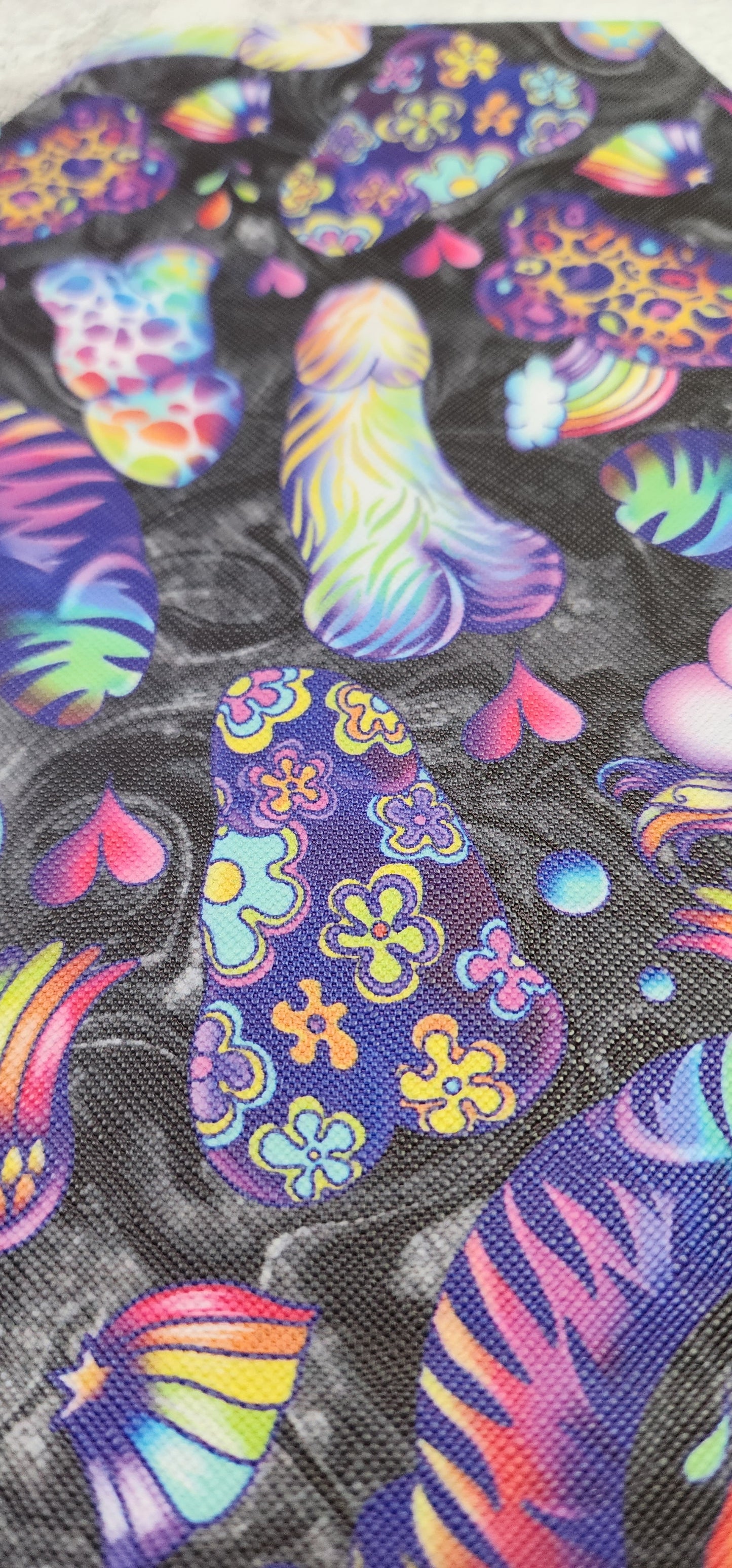CUSTOM | Lisa Frank Inspired Peens, Small Scale, Coffin Wristlet Clutch | Vinyl & Cotton Pouch | Optional Add on's | Bag, Wallet, Purse