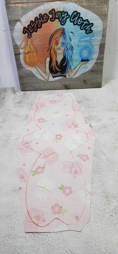 12 inch Kitty Cat, Lucky Cat Pink  | Cloth Pad or Liner | Choose your absorbency