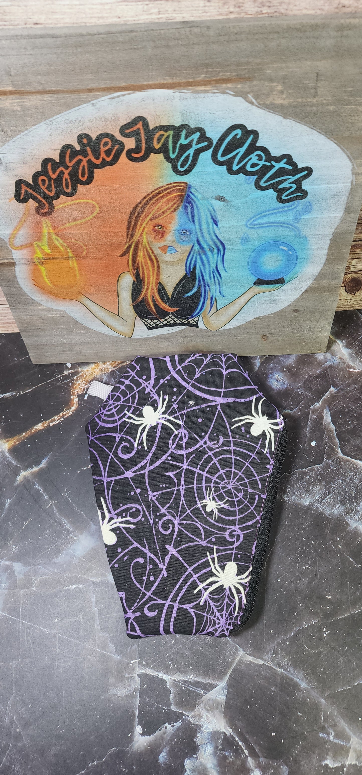 RTS Wednesday Purple, Spiders & web | Coffin Wallet |
