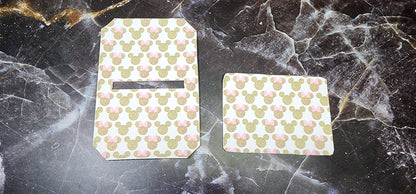 Gold Mouse, Pink Bow | Pocket Pal Wallet | Card Holder, Wristlet | Set or Singles