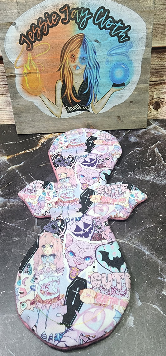14" Super Heavy |  Moonrise Cloth Pad | Pastel Gothic, Naked Cat, Doll |  3" Snapped