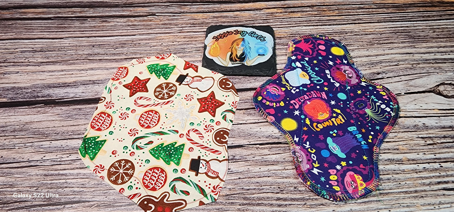 Christmas, Gingerbread Cookie 8 inch | Pre-Cut Serged Panty Liner | Choose Flannel or Fleece Backing