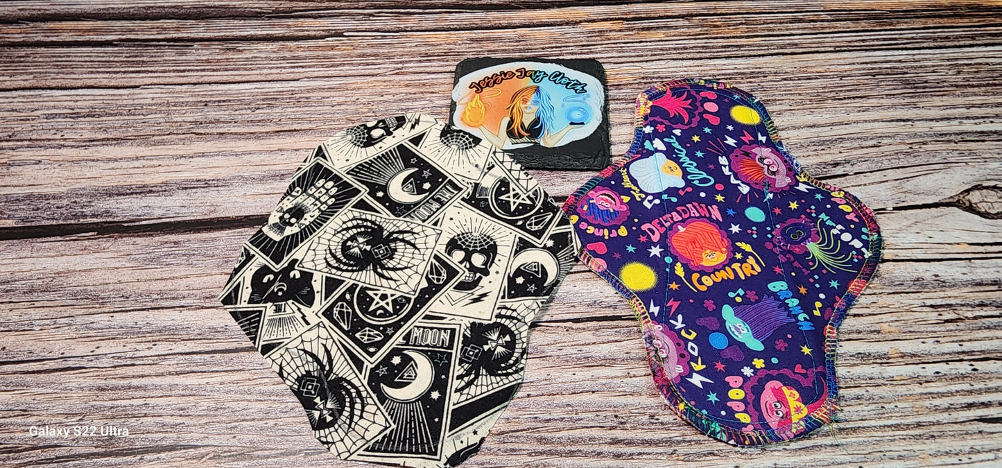 Tarot Card Black & White 8 inch | Pre-Cut Serged Panty Liner | Choose Flannel or Fleece Backing