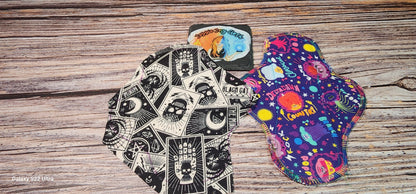 Tarot Card Black & White 8 inch | Pre-Cut Serged Panty Liner | Choose Flannel or Fleece Backing