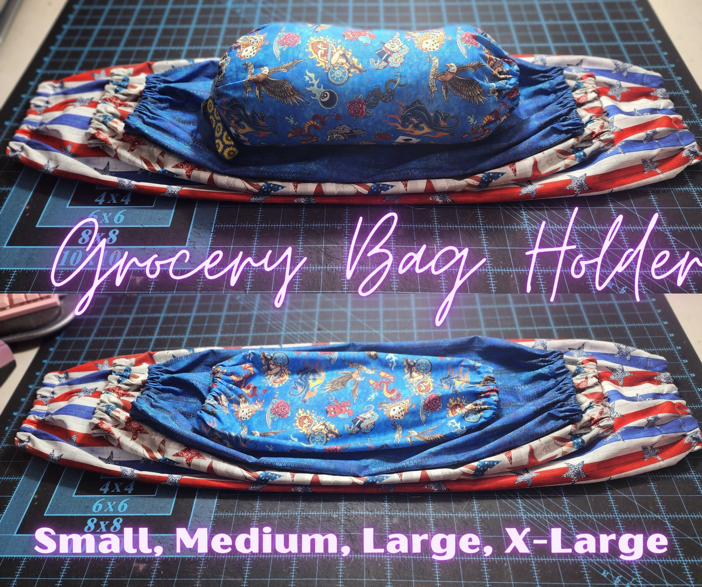 Fighting Good Guys, SMALL Grocery Bag Holder | Pre-cut just needs sewn together