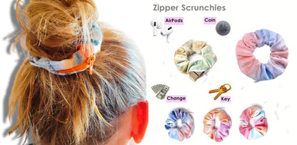 Custom Zipper Scrunchie | Choose from 1 pc, 2 pack, 4 pack |