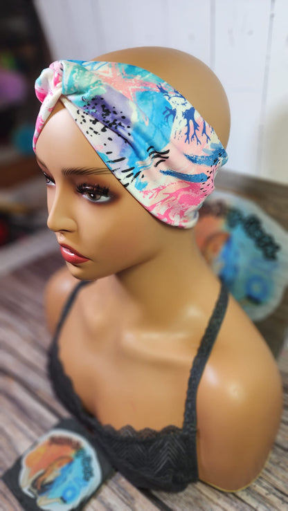 Coral Reef Ocean & Shells | Double Brushed Poly Twist Knot Head Band | Custom Turban Head Band | 4 Sizes