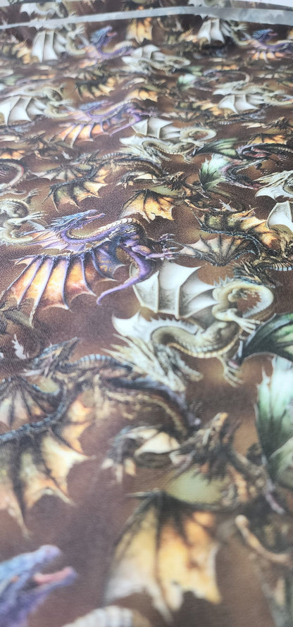 Realistic Dragons, Custom PUL Lined Pad Wrapper |  Wet bag |  | Multi Use bag | 4 sizes to choose from