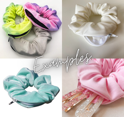 Honey Bee, Hidden Zipper Pocket | Stash Scrunchie