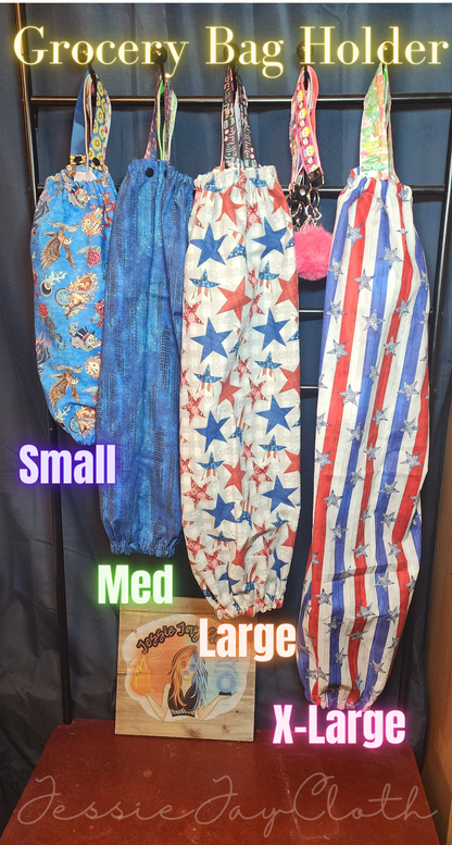 Flag, Red, White, & Blue | Choose your Size | Grocery Bag Holder |