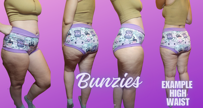 Pastel Bat, Cow Print Background|  Bunzies Underwear | Choose Briefs, Booty, or Super Booty
