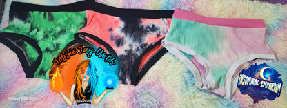 Hot Pink, Black, Navy Tie Dye | Bunzies Underwear | Choose Briefs, Booty, or Super Booty