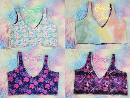 CUSTOM 2-in-1 Twist Crop Top | Your Style, Your Way! Can be worn 2 ways & Reversible