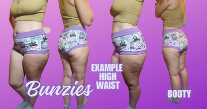 Pastel Bat, Cow Print Background|  Bunzies Underwear | Choose Briefs, Booty, or Super Booty