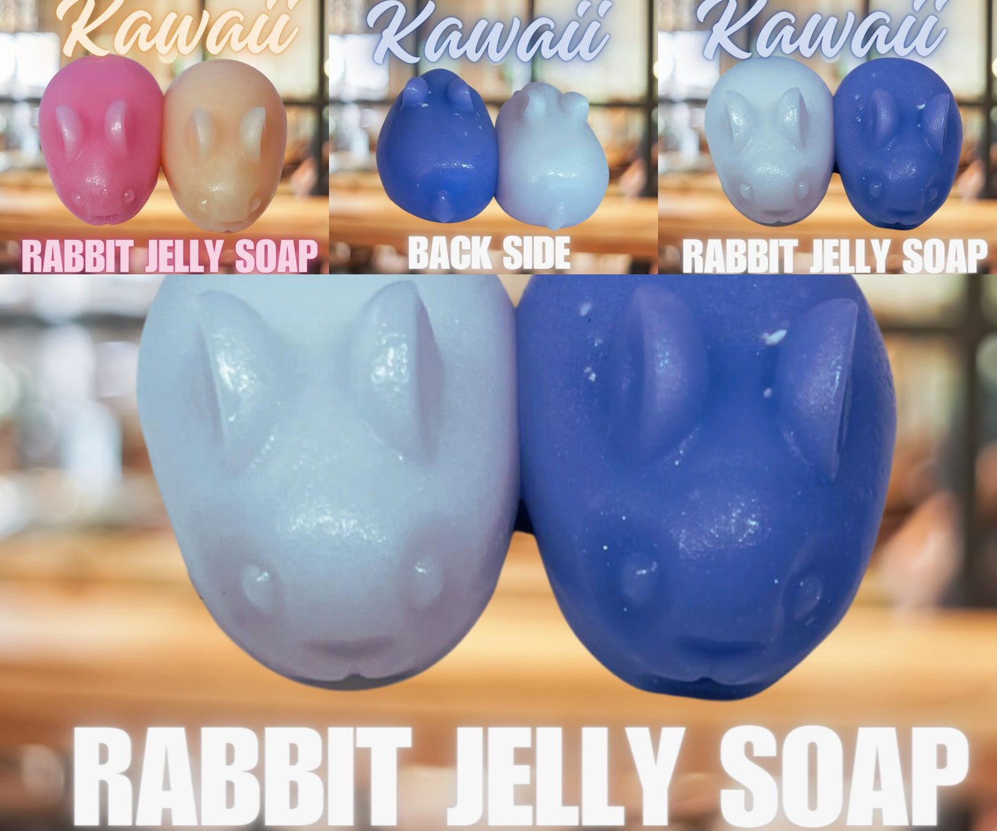 Chubby Bunny, Rabbit Jelly Soap | 1, 2, or 3 pieces | Choose your Scent & Color