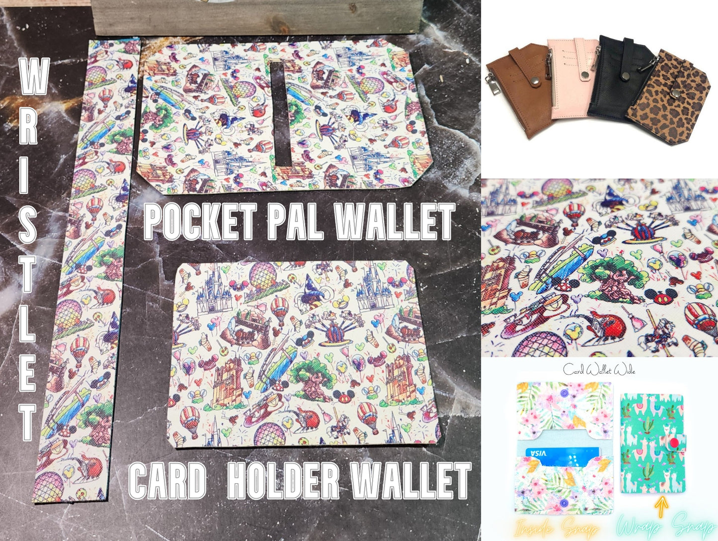 Magic, Travel, Fun Pocket Pal Wallet | Card Holder, Wristlet | Set or Singles