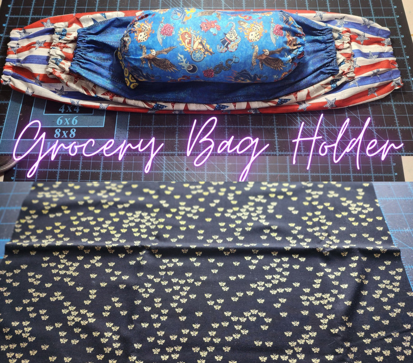 Butterfly, SMALL Grocery Bag Holder | Pre-cut just needs sewn together