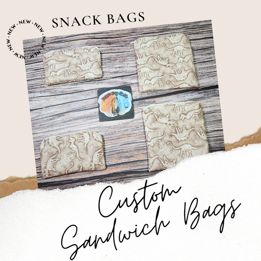 Custom Snack & Sandwich Bags | Multiple Uses | PUL is optional | Zipper Closure