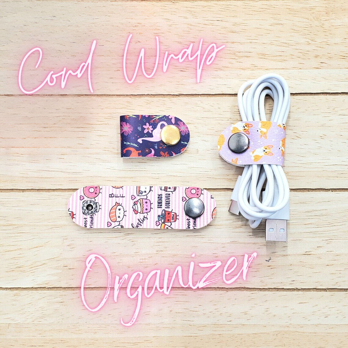 Pre-cut Cord Organizer | Small Cord Wrap, Great for travel & bags | Headphone Cord Wrap