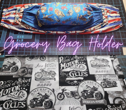Motorcycle, SMALL Grocery Bag Holder | Pre-cut just needs sewn together