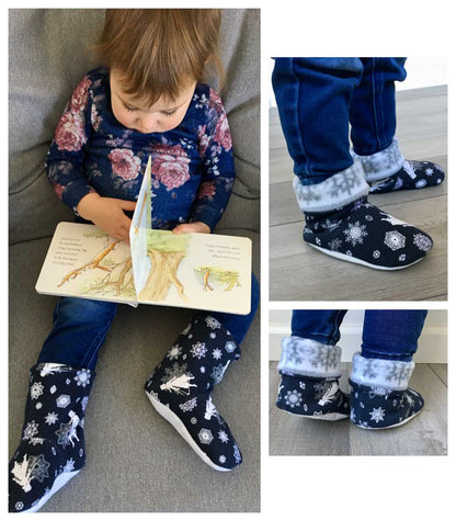 Cozy Critters | Newborn, Child, & Adult Slipper Boots | 2 Colors for Anti-Slip Soles