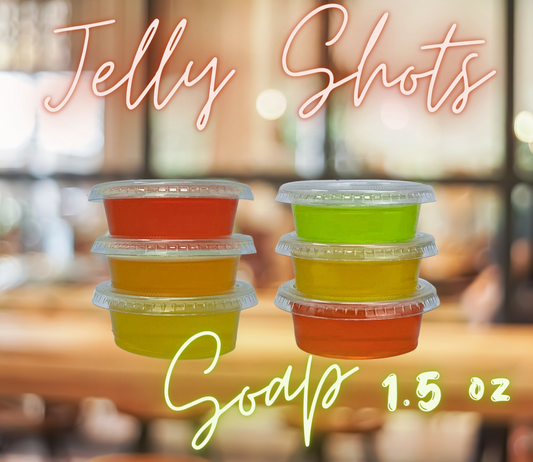 1.5 Oz Jelly Soap Shots | Looks just like Jello Shots! | 1 piece, 5, or 10 pack