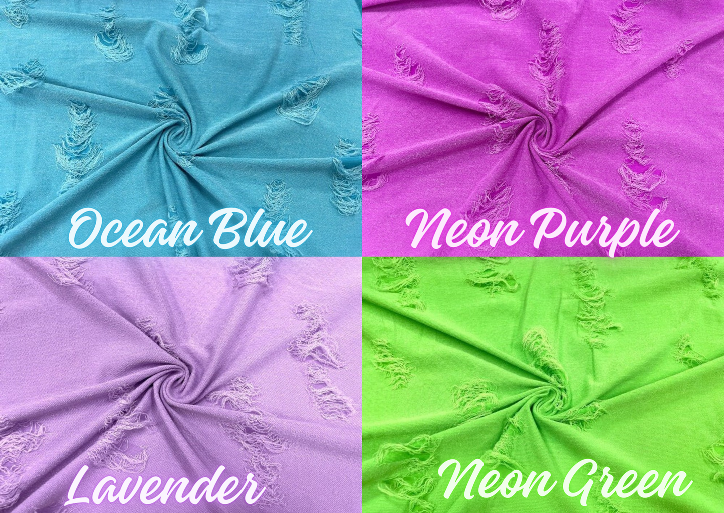 9 PRNTS! Custom 2-in-1 Crop Top | Distressed Fabrics, Blue, Purple, Green, Black, Piink