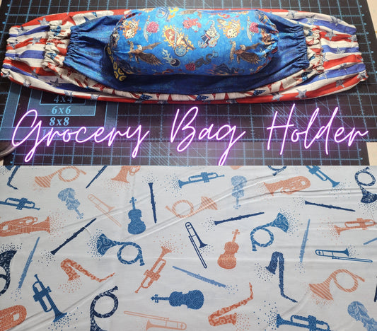 Musical Instruments, SMALL Grocery Bag Holder | Pre-cut just needs sewn together
