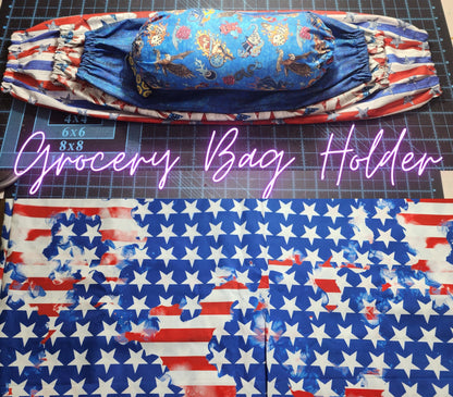 Flag, Red, White, & Blue | Choose your Size | Grocery Bag Holder |