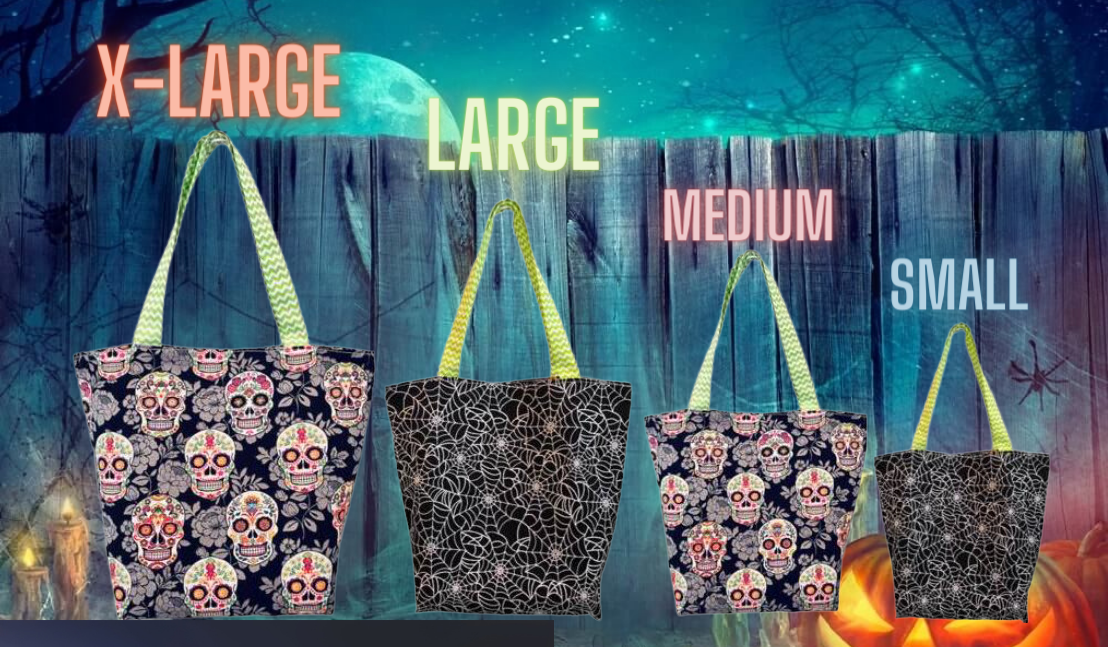 Custom Tote Reusable Bag | Trick or Treat, Shopping, Groceries, Books, Gift Bag etc.