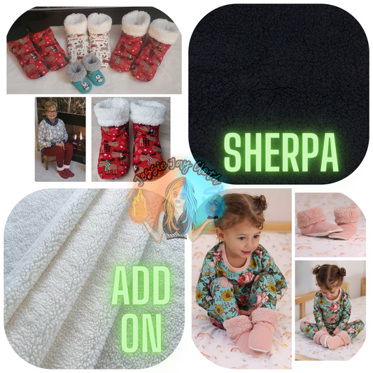 Sherpa Add on for Cozy Critters | Newborn, Child, & Adult Slipper Boots