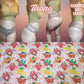 Pink Collage Fruit Bat | Thondlewear Thong | Elastic or Knit Bands
