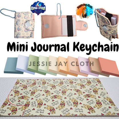 Reusable Mini Journal Keychain + Pen + Cord holder organizer + 50 sticky notes