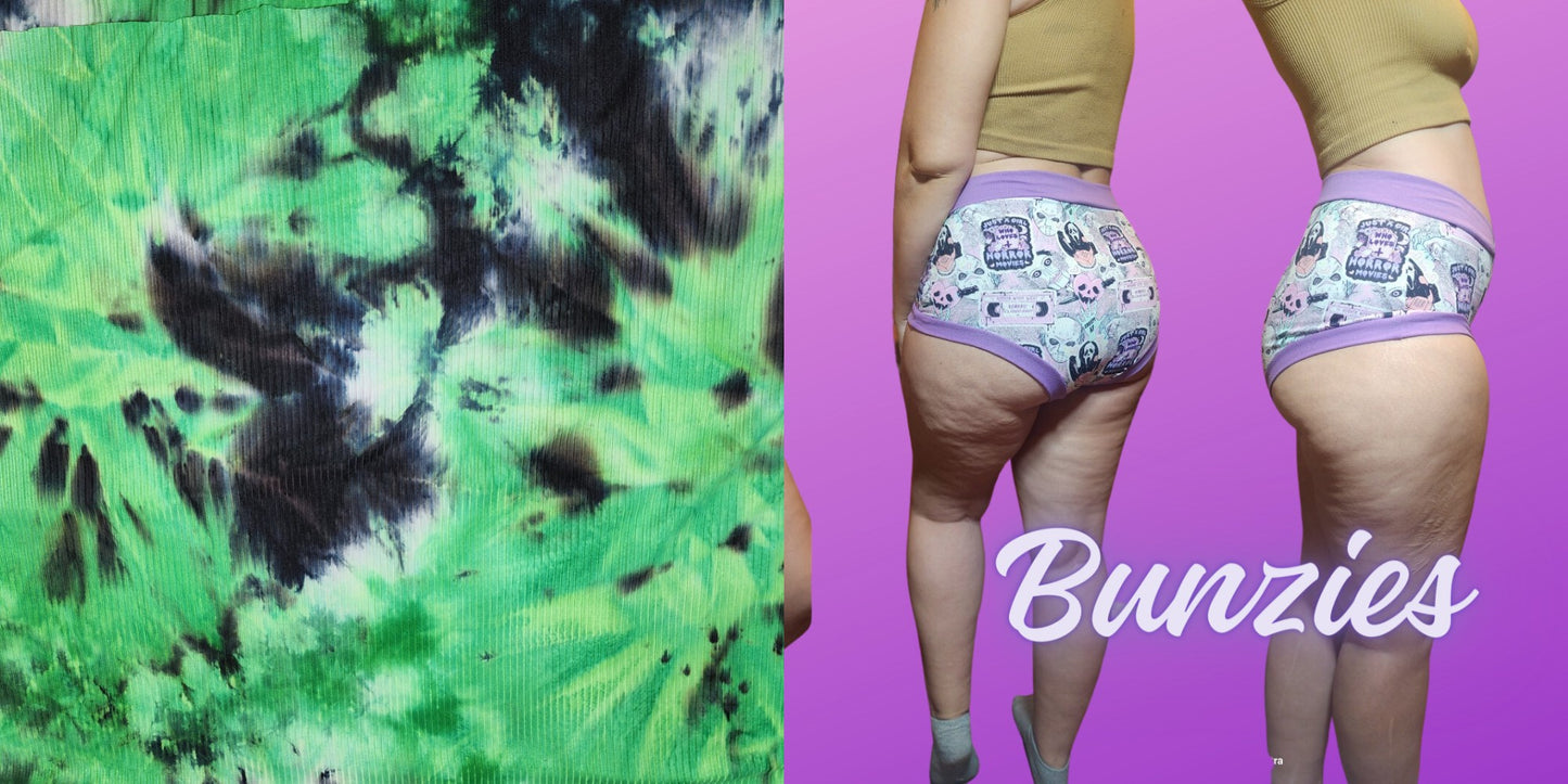 Neon Green, Black, Navy Tie Dye | Bunzies Underwear | Choose Briefs, Booty, or Super Booty
