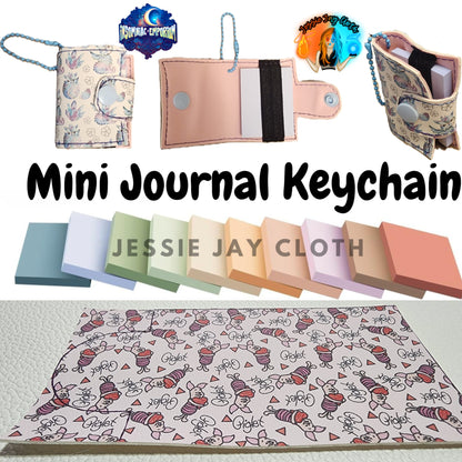 Reusable Mini Journal Keychain + Pen + Cord holder organizer + 50 sticky notes