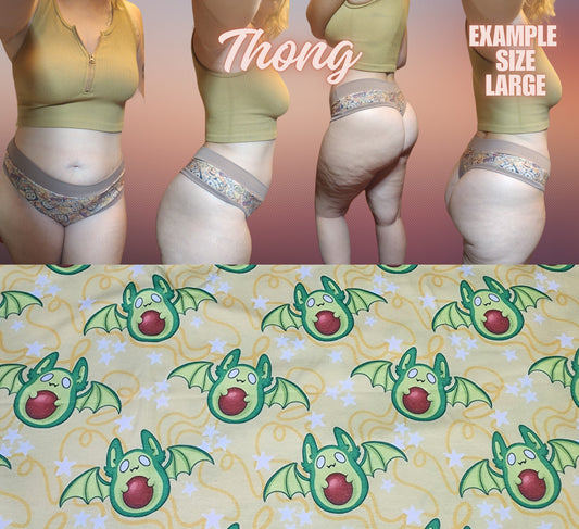 Avocado Fruit Bat | Thondlewear Thong | Elastic or Knit Bands