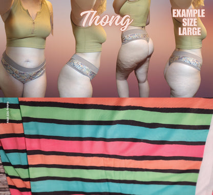 Tie Dye, Lines, Shells, Dots x6 Prints | Thondlewear, Thongs for every body | Elastic/Knit Bands