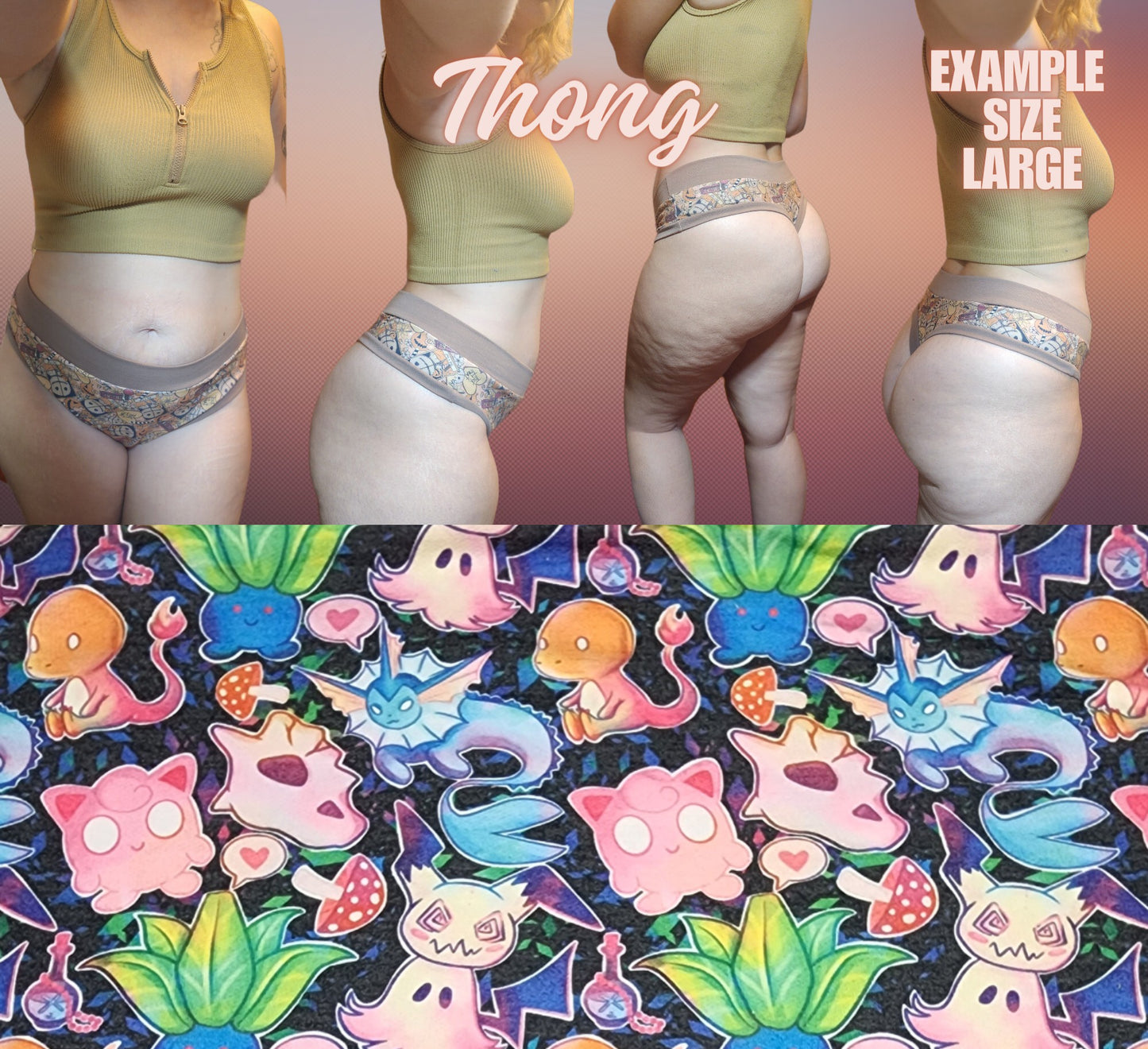 Packed Poke Spooky, Gotta Catch Em All | Thondlewear Thong | Elastic or Knit Bands