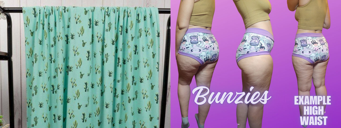 Light Mint, Green Cactus | Bunzies Underwear | Choose Briefs, Booty, or Super Booty