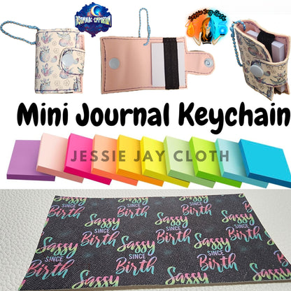 Reusable Mini Journal Keychain + Pen + Cord holder organizer + 50 sticky notes