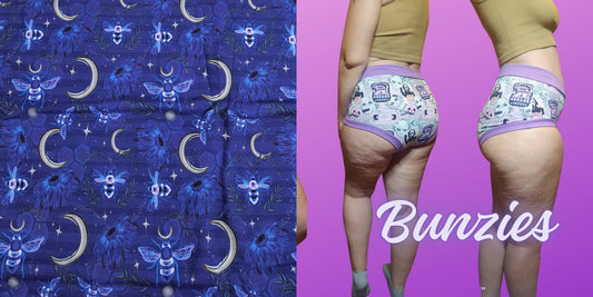 Night, Spring Bees, Celestial | Bunzies Underwear | Choose Briefs, Booty, or Super Booty